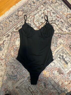 Black Princess Polly Bodysuit with Adjustable Straps